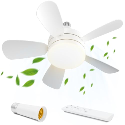 CARPESUN Deckenventilator LED mit Beleuchtung Licht Leise und Fernbedienung, Deckenlampe mit Ventilator, LED Deckenleuchte mit Ventilatorlampe Decke für Schlafzimmer Wohnzimmer, 45cm von CARPESUN