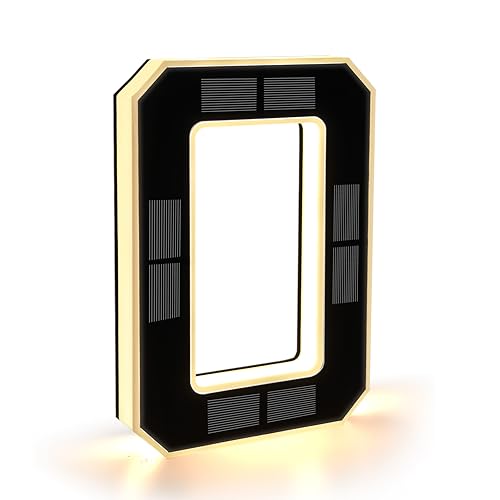 CARPESUN Solar Hausnummer Beleuchtet für Außen Wasserdicht, Beleuchtete Hausnummernschild Solar, Hausnummernleuchte Schwarz Groß - Höhe 23 cm (0-schwarz, 23CM) von CARPESUN