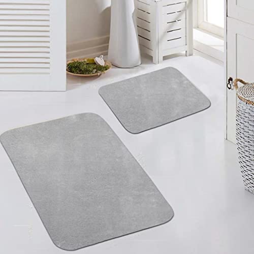CARPETIA Badteppich Set 2-teilig Badezimmer Vorleger rutschhemmend weich pflegeleicht bestehend aus 50x60 cm und 60x100 cm edler Look hochwertig Silber 50x60cm + 60x100 cm CARPETIA Badteppich Set 2-teilig Badezimmer Vorleger rutschhemmend weich pflegeleicht bestehend aus 50x60 cm und 60x100 cm edler Look hochwertig Silber 50x60cm + 60x100 cm von CARPETIA