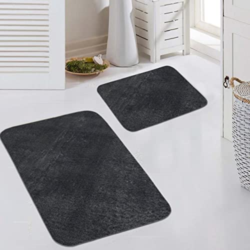 CARPETIA Badteppich Set 2-teilig Badezimmer Vorleger rutschhemmend weich pflegeleicht bestehend aus 50x60 cm und 60x100 cm edler Look hochwertig anthrazit 50x60cm + 60x100 cm CARPETIA Badteppich Set 2-teilig Badezimmer Vorleger rutschhemmend weich pflegeleicht bestehend aus 50x60 cm und 60x100 cm edler Look hochwertig anthrazit 50x60cm + 60x100 cm von CARPETIA