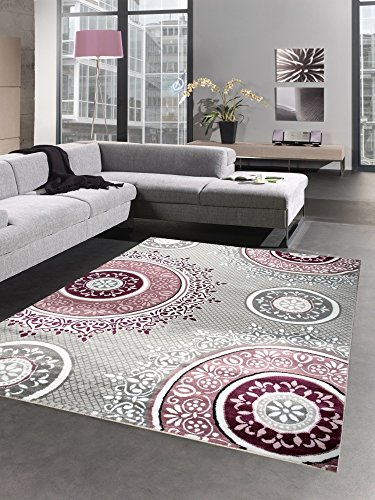 CARPETIA Designer Teppich Wohnzimmerteppich Ornamente barock pink lila grau Größe 80 x 300 cm von CARPETIA