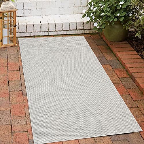 CARPETIA Heller Flachgewebeteppich In- & Outdoor in schlichtem Creme Größe 80 x 150 cm von CARPETIA