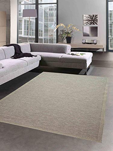 CARPETIA Indoor & Outdoor Teppich Sisal Optik Balkon Küche Terrasse Wohnzimmer - beige grau Größe 120x160 cm von CARPETIA