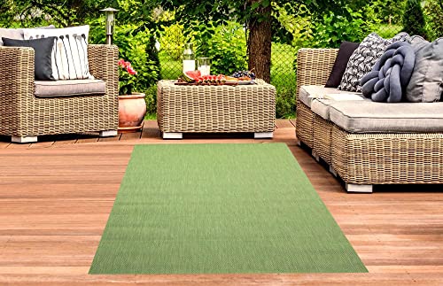 CARPETIA Indoor & Outdoor Teppich in Sisal Optik Balkon Küche Terrasse Flur Läufer Unifarben grün Größe 80x150 cm von CARPETIA