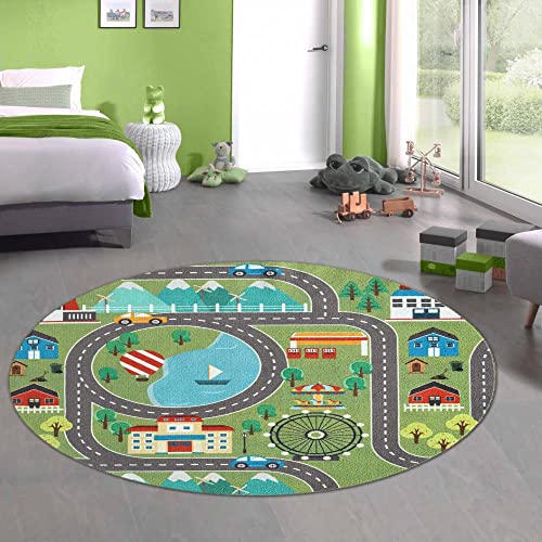 CARPETIA Kinder Spielmatte mit Blick auf die Stadt in der Natur in grün Größe 160 cm Rund CARPETIA Kinder Spielmatte mit Blick auf die Stadt in der Natur in grün Größe 160 cm Rund von CARPETIA