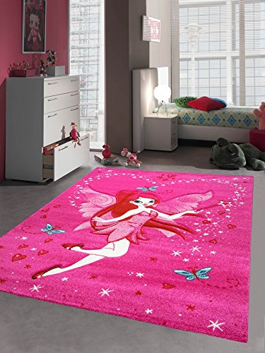 CARPETIA Kinderteppich Spielteppich Kinderzimmer Mädchen Zauberfee Fee Tinkerbell Pink Größe 120x170 cm von CARPETIA