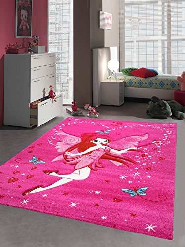 CARPETIA Kinderteppich Spielteppich Kinderzimmer Mädchen Zauberfee Fee Tinkerbell Pink Größe 140x200 cm von CARPETIA