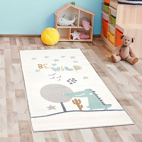 CARPETIA Kinderzimmer-Teppich flauschig Krokodil pflegeleicht in Creme 80x150 cm CARPETIA Kinderzimmer-Teppich flauschig Krokodil pflegeleicht in Creme 80x150 cm von CARPETIA