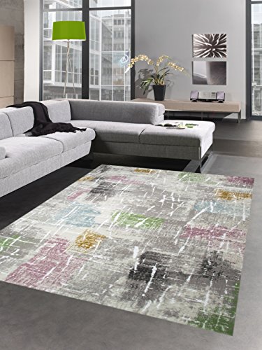 CARPETIA Moderner Teppich Kurzflor Teppich Wohnzimmerteppich grau bunt Größe 80x150 cm von CARPETIA
