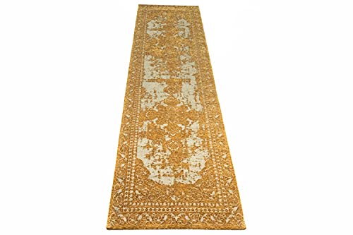 CARPETIA Moderner & Klassischer Teppich Orientteppich Wohnzimmer Teppich in Gold Silber Größe 80 x 250 cm CARPETIA Moderner & Klassischer Teppich Orientteppich Wohnzimmer Teppich in Gold Silber Größe 80 x 250 cm von CARPETIA