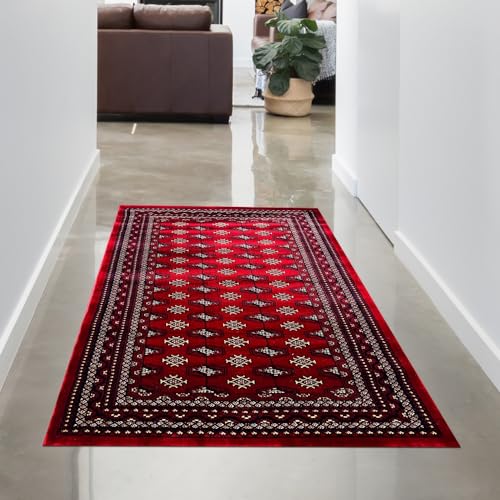 CARPETIA Roter Orientalischer Teppich mit schönen Verzierungen Größe 80 x 150 cm von CARPETIA