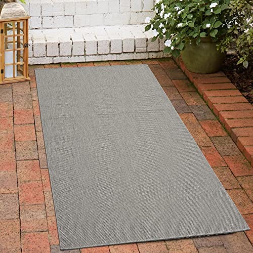 CARPETIA Sisal Flachgewebeteppich In- & Outdoor Unidesign in grau Größe 80 x 150 cm von CARPETIA