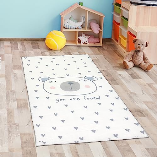CARPETIA Spiel-Teppich weich pflegeleicht - EIN niedlicher Bär – Herzchen in Creme 80 x 150 cm CARPETIA Spiel-Teppich weich pflegeleicht - EIN niedlicher Bär – Herzchen in Creme 80 x 150 cm von CARPETIA