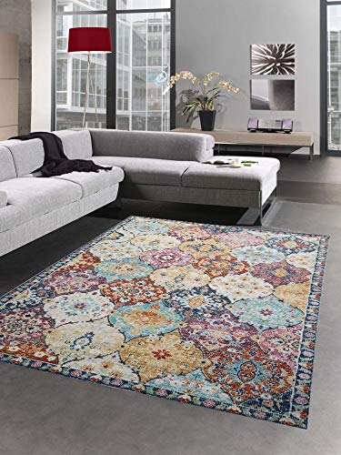 CARPETIA Teppich Outdoor Orientteppich Wohnzimmerteppich Ornamente bunt Größe 160x230 cm von CARPETIA