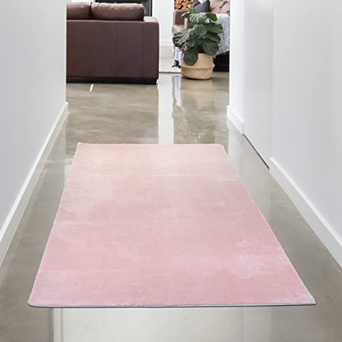 CARPETIA Teppich Shaggy Hochflorteppich waschbar rutschfes rosa Größe 80 x 150 cm von CARPETIA