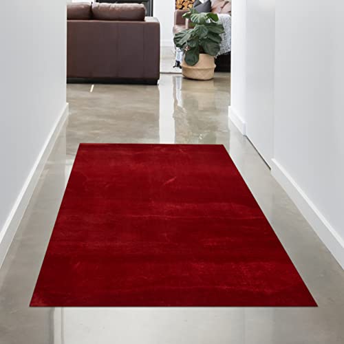 CARPETIA Teppich Shaggy Hochflorteppich waschbar rutschfest rot Größe 60x110 cm CARPETIA Teppich Shaggy Hochflorteppich waschbar rutschfest rot Größe 60x110 cm von CARPETIA