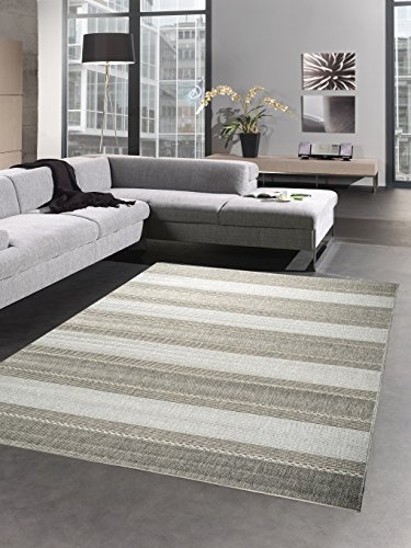 CARPETIA Teppich Sisal Optik Küchenläufer Küchenteppich Streifen grau Größe 160x220 cm CARPETIA Teppich Sisal Optik Küchenläufer Küchenteppich Streifen grau Größe 160x220 cm von CARPETIA