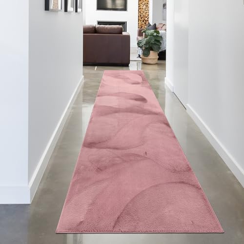 CARPETIA Teppich Wohn- und Schlafbereich Flur Läufer Moderner Kurzflorteppich Felloptik samtweich seidig mit leichtem Glanz pflegeleicht modern einfarbig Berry 80 x 300 cm CARPETIA Teppich Wohn- und Schlafbereich Flur Läufer Moderner Kurzflorteppich Felloptik samtweich seidig mit leichtem Glanz pflegeleicht modern einfarbig Berry 80 x 300 cm von CARPETIA