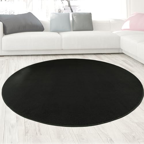 CARPETIA Teppich Wohnzimmer Schlafzimmer Büro modern edel stilvoll weich pflegeleicht luxuriös hochwertig kompatibel mit Bodenerwärmung wohnlich designstark vielseitig schwarz 160 cm Rund CARPETIA Teppich Wohnzimmer Schlafzimmer Büro modern edel stilvoll weich pflegeleicht luxuriös hochwertig kompatibel mit Bodenerwärmung wohnlich designstark vielseitig schwarz 160 cm Rund von CARPETIA