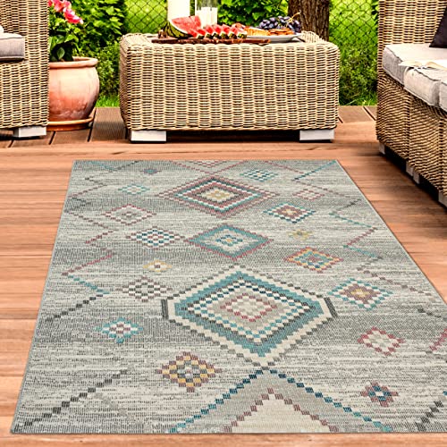 CARPETIA Teppich Wohnzimmer Vintage-Style | In- & Outdoor | grün, 160x230 cm von CARPETIA