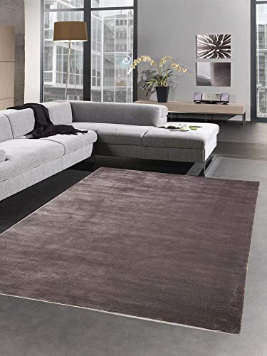 CARPETIA Teppich Wohnzimmerteppich Läufer Uni braun Größe 160x230 cm von CARPETIA