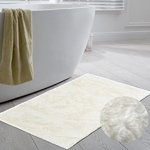 CARPETIA Teppich für Badezimmer edel & weich | rutschfest | in beige, 50 x 100 cm von CARPETIA