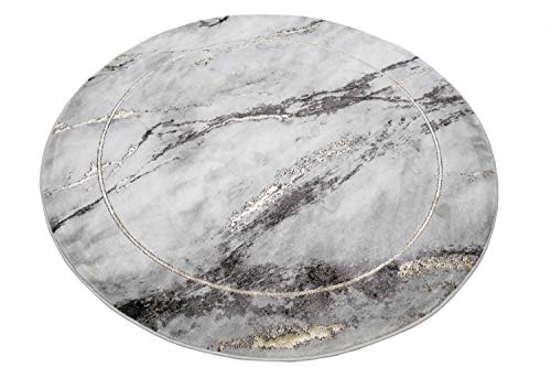 Teppich modern Designerteppich Marmor Optik grau Gold Größe 160 cm Rund Teppich modern Designerteppich Marmor Optik grau Gold Größe 160 cm Rund von CARPETIA
