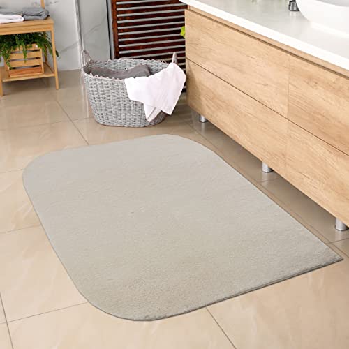 CARPETIA Weicher Badezimmer Teppich mit abgerundeten Ecken | waschbar | in beige, 80x120 cm von CARPETIA