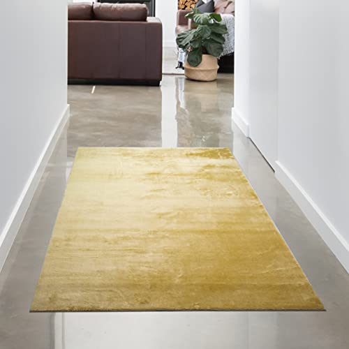 CARPETIA Wohnzimmer Shaggy Teppich Flokati weicher Hochflor - Gold Größe 60x110 cm von CARPETIA