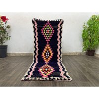 Teppichläufer 70x150 - Alter Teppich Läufer Rosa Blauer Für Wohnzimmer Mid Century von CARPETSABDELHADI