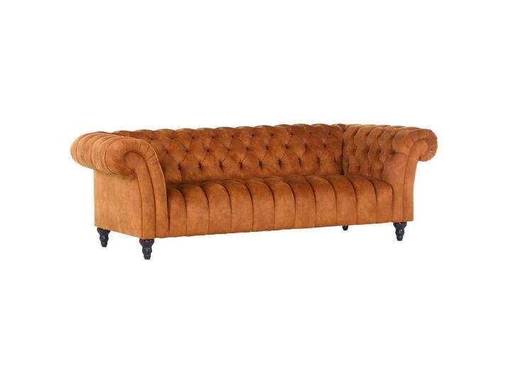 Carryhome BIGSOFA, Cognac, Buche, massiv, 2-Sitzer, 230x74x101 cm, Stoffauswahl, Rücken echt, Wohnzimmer, Sofas & Couches, Sofas, Bigsofas von CARRYHOME