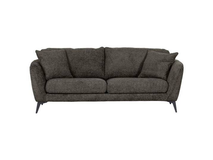 Carryhome BIGSOFA, Dunkelgrau, 3-Sitzer, 215x70x98 cm, Made in EU, Rücken echt, Wohnzimmer, Sofas & Couches, Sofas, Bigsofas von CARRYHOME