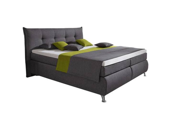Carryhome BOXSPRINGBETT, Anthrazit, H3, 7,7-Zonen, Höhe ca. 17 cm, 180x200 cm, Made in Germany, DGM-Klimapakt, Stoffauswahl, Matratze in verschiedenen von CARRYHOME