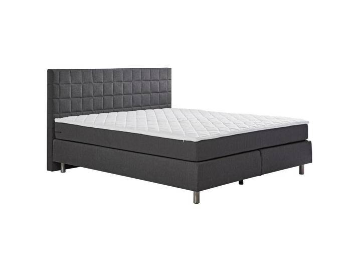 Carryhome BOXSPRINGBETT, Anthrazit, H4, 7-Zonen, Höhe ca. 17 cm, 120x200 cm, Topper durchgehend, Matratze in verschiedenen Härtegraden erhältlich, von CARRYHOME