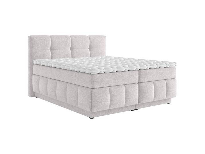 Carryhome BOXSPRINGBETT, Beige, H2 + H3, 7-Zonen, Höhe ca. 18 cm, 140x200 cm, Bettkasten, Topper durchgehend, Wendematratze mit unterschiedlichen von CARRYHOME