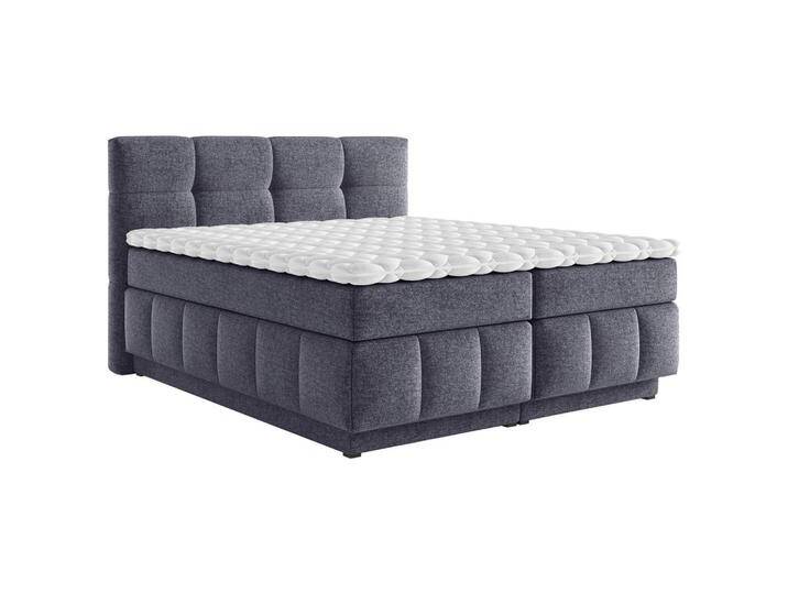 Carryhome BOXSPRINGBETT, Dunkelblau, H3 + H4, 7-Zonen, Höhe ca. 18 cm, 180x200 cm, Topper durchgehend, Wendematratze mit unterschiedlichen von CARRYHOME