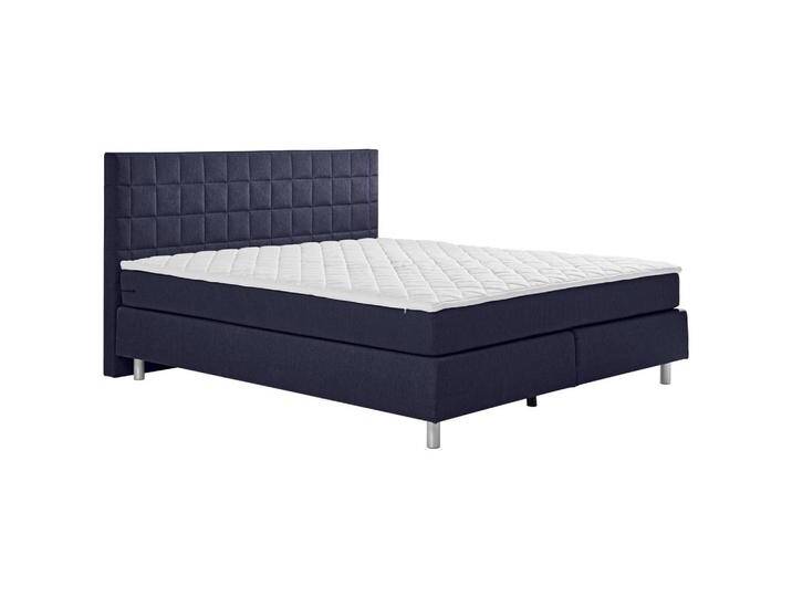 Carryhome BOXSPRINGBETT, Dunkelblau, H4, 7-Zonen, Höhe ca. 17 cm, 140x200 cm, Topper durchgehend, Matratze in verschiedenen Härtegraden erhältlich, von CARRYHOME