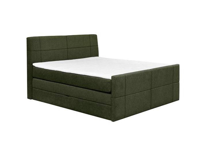 Carryhome BOXSPRINGBETT, Dunkelgrün, H2 + H3, 7-Zonen, Höhe ca. 18 cm, 180x200 cm, Topper durchgehend, in verschiedenen Größen erhältlich, Matratze von CARRYHOME
