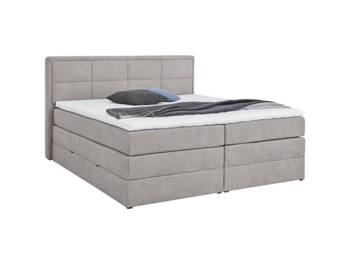 Carryhome BOXSPRINGBETT, Grau, H2 + H3, 7-Zonen, Höhe ca. 18 cm, 180x200 cm, Stoffauswahl, Topper durchgehend, Federkernmatratze, in verschiedenen von CARRYHOME