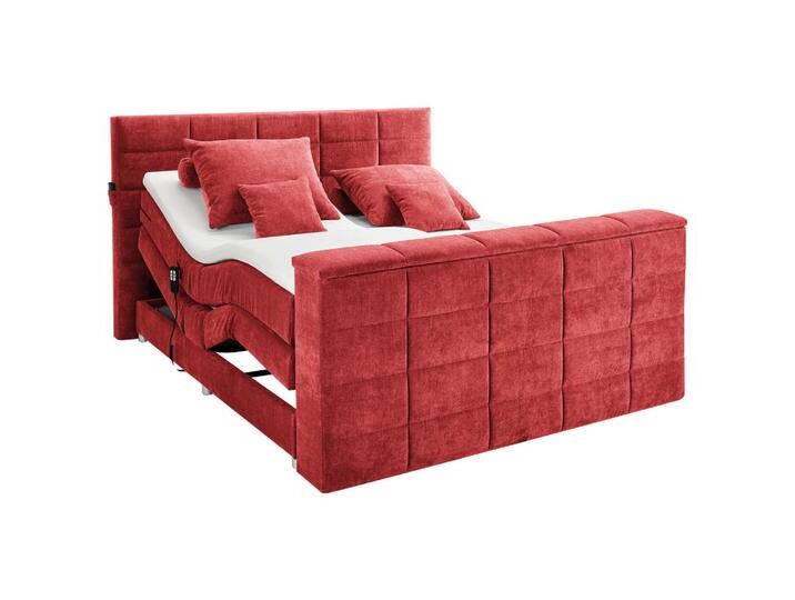 Carryhome BOXSPRINGBETT, Rot, H2 + H3, 7-Zonen, Höhe ca. 18 cm, 180x200 cm, gepolstertes Kopfteil, Topper durchgehend, Wendematratze mit Carryhome BOXSPRINGBETT, Rot, H2 + H3, 7-Zonen, Höhe ca. 18 cm, 180x200 cm, gepolstertes Kopfteil, Topper durchgehend, Wendematratze mit von CARRYHOME