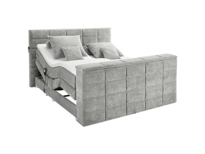 Carryhome BOXSPRINGBETT, Schlamm, H2 + H3, 7-Zonen, Höhe ca. 18 cm, 180x200 cm, gepolstertes Kopfteil, Topper durchgehend, Wendematratze mit von CARRYHOME