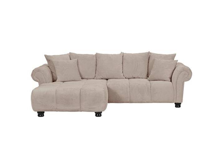 Carryhome ECKSOFA, Beige, Buche, massiv, 2-3-Sitzer, Füllung: Schaumstoffflocken,Schaumstoffflocken, Ottomane links, L-Form, 288x190 cm, von CARRYHOME