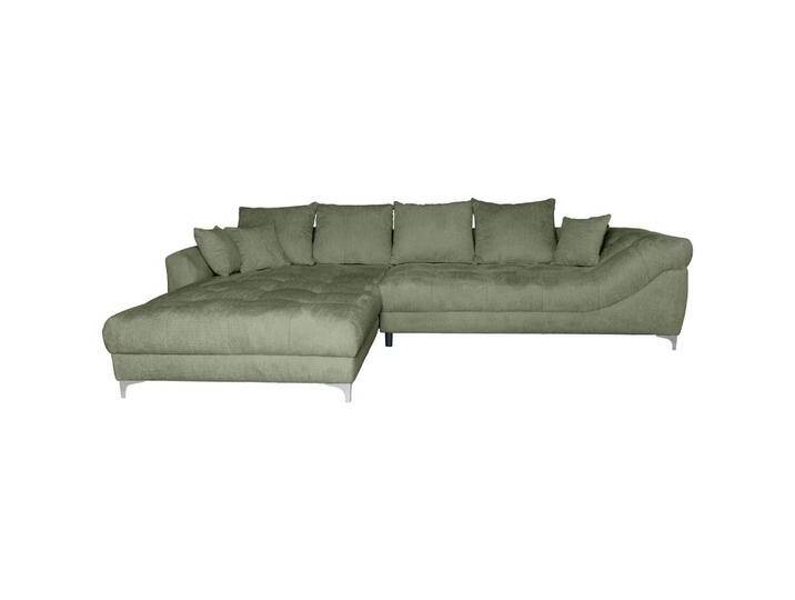 Carryhome ECKSOFA, Dunkelgrün, 5-Sitzer, Füllung: Schaumstoff, Ottomane links, L-Form, einmalig seitenverkehrt montierbar, 329x227 cm, Rücken echt, Carryhome ECKSOFA, Dunkelgrün, 5-Sitzer, Füllung: Schaumstoff, Ottomane links, L-Form, einmalig seitenverkehrt montierbar, 329x227 cm, Rücken echt, von CARRYHOME