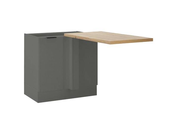 Carryhome ECKUNTERSCHRANK Multan, Graphit, Metall, 1 Fächer, einmalig seitenverkehrt montierbar, 105x90x60 cm, individuell planbar, Küchen, von CARRYHOME