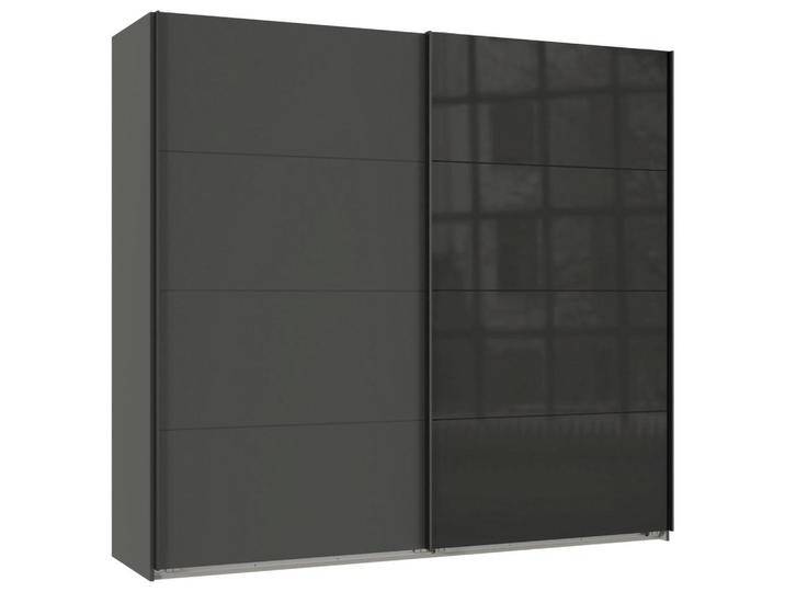 Carryhome SCHWEBETÜRENSCHRANK, Graphit, Schwarz, 2 Fächer, 225x208x65 cm, Made in Germany, Beimöbel erhältlich, umfangreiches Zubehör in verschiedenen von CARRYHOME