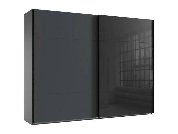 Carryhome SCHWEBETÜRENSCHRANK, Graphit, Schwarz, 3 Fächer, 270x208x65 cm, Made in Germany, Beimöbel erhältlich, umfangreiches Zubehör in verschiedenen von CARRYHOME