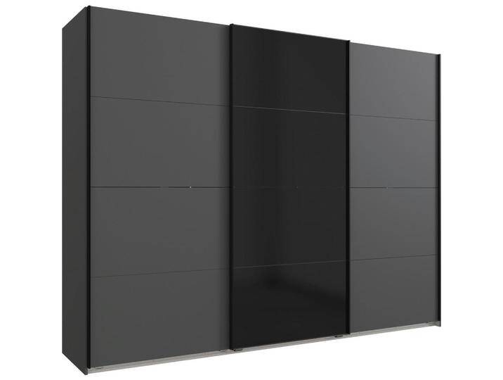 Carryhome SCHWEBETÜRENSCHRANK, Graphit, Schwarz, 3 Fächer, 270x208x65 cm, Made in Germany, Beimöbel erhältlich, umfangreiches Zubehör in verschiedenen von CARRYHOME