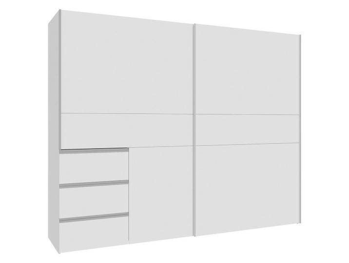Carryhome SCHWEBETÜRENSCHRANK, Weiß, 3 Fächer, 3 Schubladen, 250x200x61 cm, Typenauswahl, in verschiedenen Größen erhältlich, Holzdekoren erhältlich, von CARRYHOME