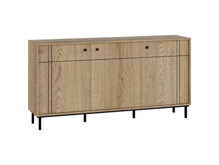 Carryhome SIDEBOARD, Eiche, 3 Fächer, 160.2x81.8x37 cm, Schlafzimmer, Schlafzimmer Kommoden von CARRYHOME