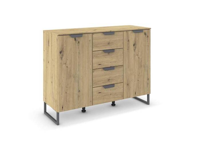 Carryhome SIDEBOARD, Eiche Artisan, Metall, 4 Fächer, 4 Schubladen, 120x92x42 cm, Blauer Engel, Goldenes M, Made in Germany, in verschiedenen Carryhome SIDEBOARD, Eiche Artisan, Metall, 4 Fächer, 4 Schubladen, 120x92x42 cm, Blauer Engel, Goldenes M, Made in Germany, in verschiedenen von CARRYHOME